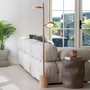 Good & Mojo GOOD MOJO LED стояща лампа Okinawa, 2-крилна, натурална, 146 см, дърво, Затъмняване, Дърво, Дневна/трапезария, Дървесина, Модерен