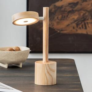 Good & Mojo GOOD MOJO LED настолна лампа Okinawa, натурална, 35 cm, дърво, Затъмняване, Дърво, Дневна/трапезария, Дървесина, Модерен