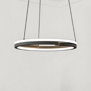 EGLO LED висяща лампа MEZZOMONTE, черна, Ø 48 см, CCT, Затъмняване, Черен, Дневна/трапезария, Алуминий