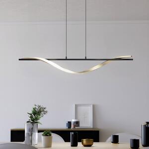 EGLO LED висяща лампа CONAPRATO, черно/месинг, 115 см, CCT, Черен, Дневна/трапезария, Метал