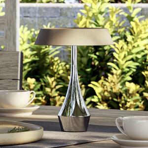 EGLO LED настолна лампа с акумулатор TURCIO, хром/бежов, 20 см, IP44, с, Затъмняване, Хром, Дневна/трапезария, Метал
