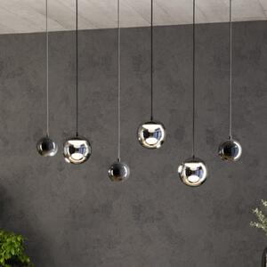 Stars of Light LED висяща лампа ANORIAS, черна, 100 см, с 6 лампи, Затъмняване, Черен, Дневна/трапезария, Стъкло, Глобус