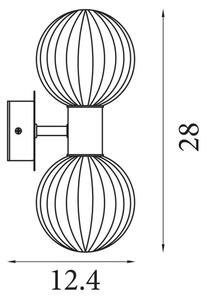 Searchlight 30507BK - Настенно осветително тяло LUMINSPHERE 2xG9/7W/230V черно