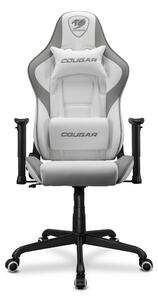 Геймърски стол Cougar Armor Elite White, до 120 kg, Class 4 газов амортисьор, 2D регулируеми подлакътници, PVC кожа, бял