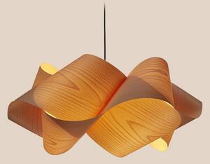 LZF LAMPS Вихрова висяща лампа, естествен бук, Ø 75 cm, Затъмняване, Дърво, Дневна/трапезария, Дървесина, Дизайн