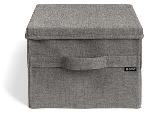 Сива текстилна кутия за съхранение с капак 31x41x22 cm Soft Storage Medium – Bigso