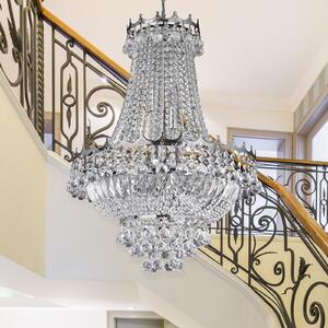 Searchlight Кристален полилей Версай хром 55 cm, Затъмняване, Металик, Дневна/трапезария, Кристал