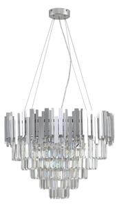 Кристален полилей на кабел PLAZA 9xE14/40W/230V Ø 60 см сребърен