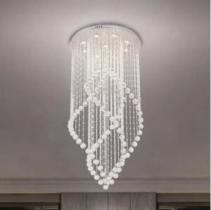 LED кристален таванен полилей NAURU LED/30W/230V Ø 60 см лъскав хром + дистанционно управление