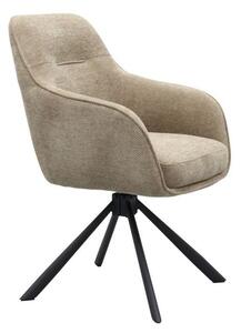 Кафяво-сив тапициран трапезен стол с подлакътници Avola – Unique Furniture