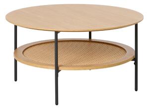 Кръгла масичка за кафе от декор от дъб в естествен цвят ø 80 cm Pensacola – Unique Furniture