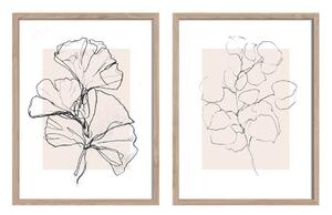 Печатни картини в комплект 2 бр. с включена рамка 30x40 cm Floral Set – Styler