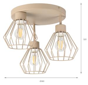 Плътно монтиран полилей AUDREY 3xE27/60W/230V бежов