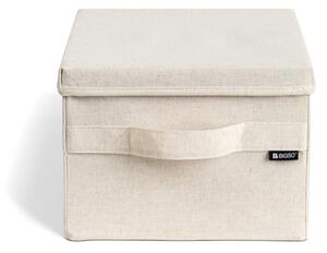Бежова текстилна кутия за съхранение с капак 27x36x19 cm Soft Storage Small – Bigso
