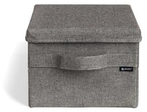 Сива текстилна кутия за съхранение с капак 27x36x19 cm Soft Storage Small – Bigso