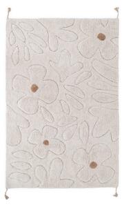 Кремав ръчно изработен памучен детски килим подходящ за пране 120x180 cm Gentle Flora – Nattiot