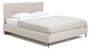 Бежово тапицирано двойно легло с включена подматрачна рамка 160x200 cm Noira Slim – Bonami Selection