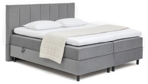Сиво боксспринг легло с място за съхранение 160x200 cm Elva Bold Line – Bonami Selection