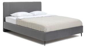 Сиво тапицирано двойно легло с включена подматрачна рамка 160x200 cm Noira Slim – Bonami Selection