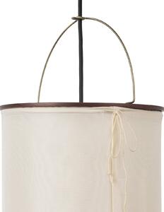 GUBI Gubi стенна лампа „Silk Lantern“, бяла/черна, с щепсел, E27, Бежов, Дневна/трапезария, Плат / текстил, Дизайн
