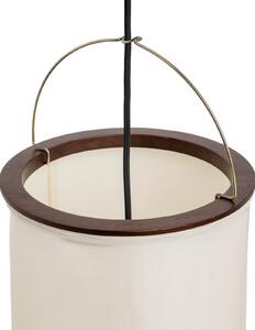 GUBI Gubi Висяща лампа „Silk Lantern“, бяла/черна, коприна, E27, Затъмняване, Бежов, Дневна/трапезария, Плат / текстил, Дизайн