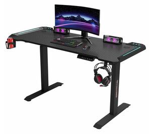 Гейминг бюро Y100-B, 1200 x 720-1170 x 600 mm, до 100 кг. натоварване, поставка за слушалки и чаша, черно
