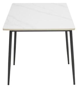 Трапезна маса GUSTAS бял мрамор синтерован камък-черен метал 120x80x76cm