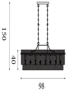 Searchlight 11400-8GO - Полилей на верига LARA 8xE14/60W/230V