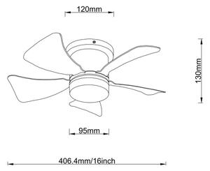 Globo 03609A - LED регулируем вентилатор HINES LED/10W/230V + DO сив