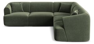 Зелен кадифен ъглов диван Campi – Cosmopolitan Design
