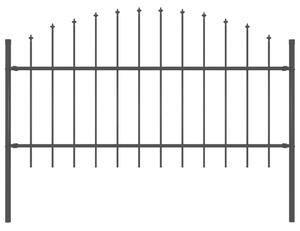 Sonata Градинска ограда с пики (1-1,25)x1,7 м стомана черна