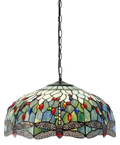 Endon 66148 - Полилей на верига Tiffany DRAGONFLY, 3xE27/60W/230V, Ø 50 см