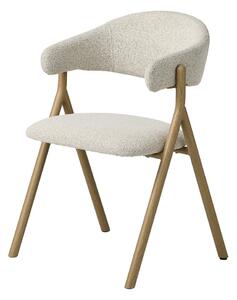 Кремав/в естествен цвят тапициран трапезен стол с подлакътници Frances – Unique Furniture