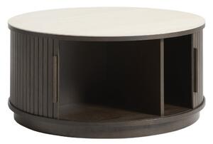 Кръгла масичка за кафе с керамичен плот в тъмно естествен цвят ø 85 cm Enna – Unique Furniture