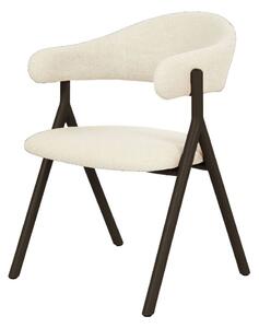 Черен/кремав тапициран трапезен стол с подлакътници Frances – Unique Furniture