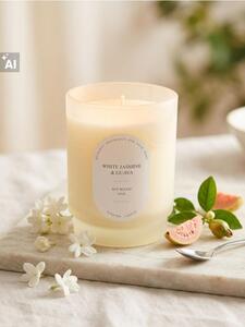 Sinsay - Ароматна соева свещ White Jasmine & Guava - бял