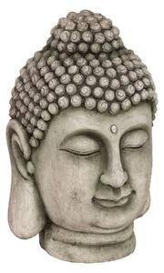 Декоративна статуя atmosphera Buddha Head, Магнезий, Сив, 60 cm