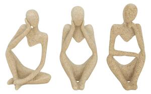 Декоративна фигура atmosphera Aby, Смола, Бежов, 12 cm, 3 бр