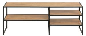 Черна/естествена маса за телевизор от декор от дъб 120x46 cm Seaford – Actona