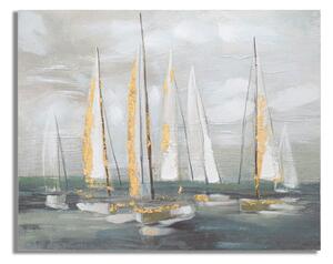 Живопис 100x80 cm Gold Boat - Mauro Ferretti