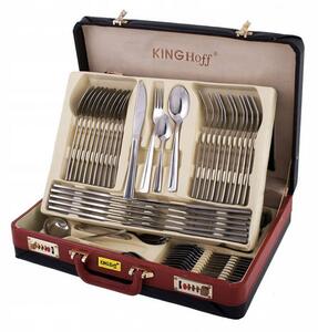 Комплект прибори за хранене Kinghoff KH 3509, 72 части, За 12 човека, Куфар, Неръждаема стомана, Сребрист
