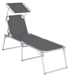 Шезлонг Songmics Сив 65x200x48 см