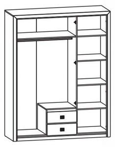 Трикрилен гардероб "Коен" - венге магия, строкс