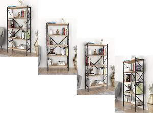 Метална етажерка 5 Shelves - черно + дървесно