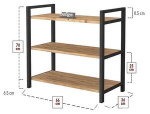 Поставка за обувки 3 Shelves Shoe Rack - черно + дървесно