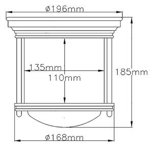Quintiesse QN-HADRIAN-MINI-F-CM-CLEAR - Външно таванно осветително тяло HADRIAN 1xE27/60W/230V IP44