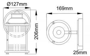 Quintiesse QN-ASHLANDBAY1-NBR-BATH-Външна стенна лампа ASHLAND BAY 1xE27/60W/230V IP44