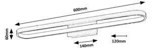 Rabalux 75056 - LED огледално осветление за баня ODRAN LED/18W/230V IP44 60 cm