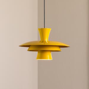 Luminex Висяща лампа Plato, горчично жълто, метал, Ø 38 cm, E27, Затъмняване, Жълт, Дневна/трапезария, Метал, Модерен