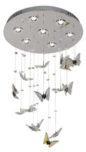 LED кристално таванно осветително тяло MURU LED/24W/230V Ø 40 см лъскав хром + с дистанционно управление